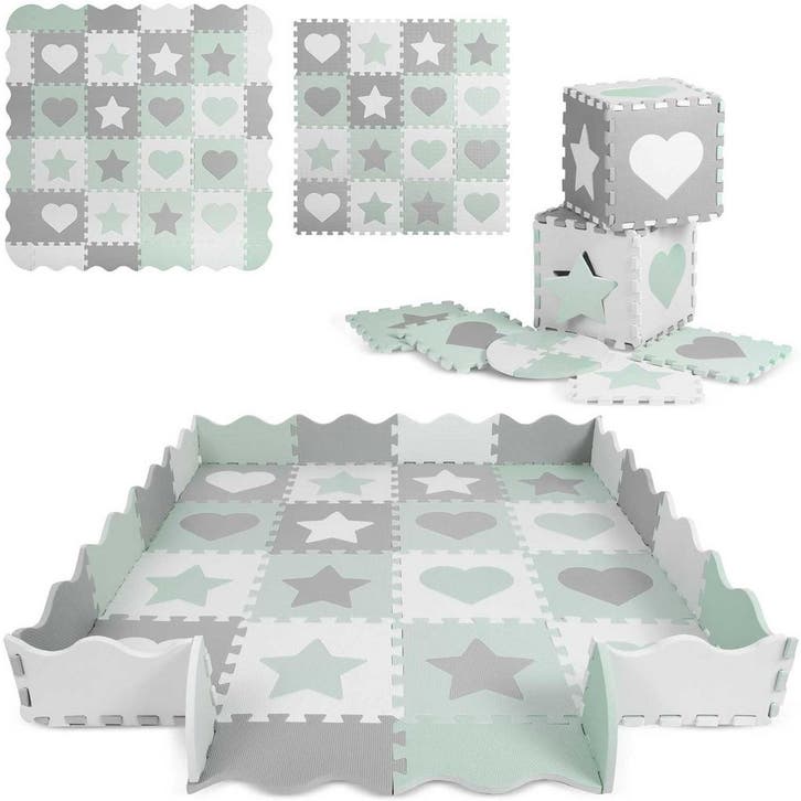 Foam Speelmat Grijs-Mint | Puzzel | Laatste Stuks!, Kinderen en Baby's, Speelgoed | Kinderpuzzels, 10 tot 50 stukjes, Nieuw, 0 tot 6 maanden