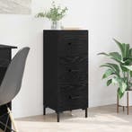 vidaXL Dressoir met lade Zwart Eiken 34,5 x 34 x 90 cm, Verzenden, Nieuw, Overige houtsoorten, Minder dan 50 cm