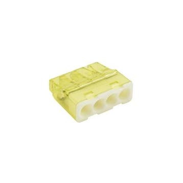 Mini lasklem 4-voudig 0,5-2,5mm2, geel, per 100 stuks, Nieuw