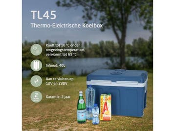 Travellife TL45 - Thermo-Elektrische Koelbox - 40L - AC/DC, Caravans en Kamperen, Kampeeraccessoires, Verzenden, Zo goed als nieuw