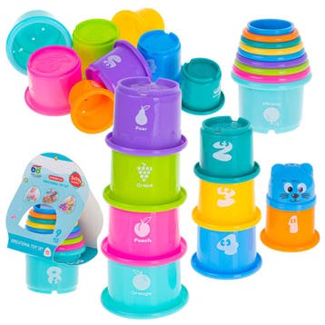 Educatieve Stapeltoren Kopjes – Stacking Cups met Cijfers,, Ophalen of Verzenden, Nieuw