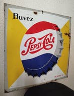 PEPSI-COLA - Metalen bord PEPSI-COLA - Reclamebord - Metaal