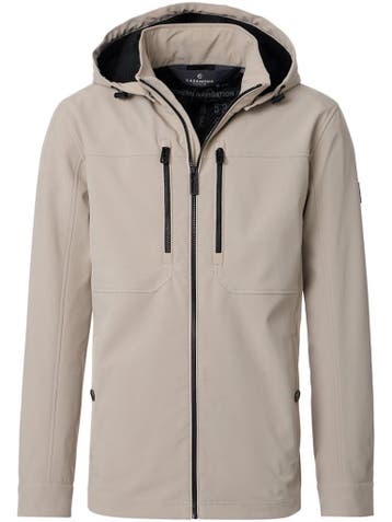 Casa Moda Softshell Jas Met Stretch En Afneembare Capuchon, Kleding | Heren, Verzenden, Nieuw, Beige