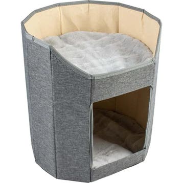 Greta kattenhuisje grijs (opvouwbaar, met kussens) Per stuk, Verzenden, Nieuw