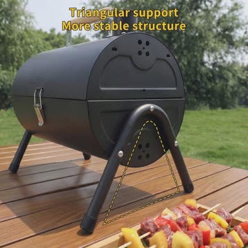 Compacte Dubbele Houtskoolgrill - Draagbaar voor Camping, Tu, Tuin en Terras, Houtskoolbarbecues, Verzenden, Nieuw