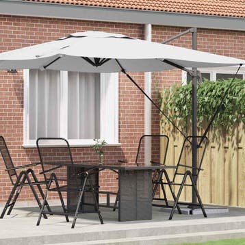 vidaXL Roma Parasol Beige 286 x 284 x 265 cm Aluminium en, Verzenden, Nieuw, 2 tot 3 meter