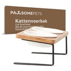 Verhoogde Kattenvoerbak - Bamboe Voerbak Hond - 2x 350ml, Nieuw