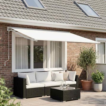 vidaXL Vervangingsdoek voor zonnescherm Wit 400 × 350 cm, Verzenden, Nieuw