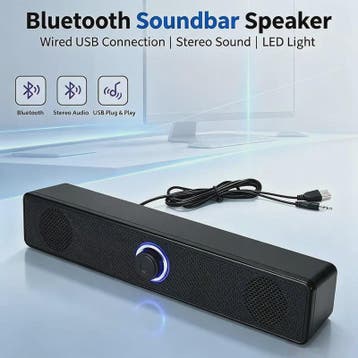 Draadloze Bluetooth Soundbar Speaker voor PC, TV en Laptop -, Verzenden, Nieuw