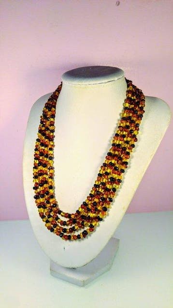 gepolijst - Barnsteen - Long Baltic Amber necklace - Cherry