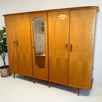 Vintage jaren 60 kledingkast | garderobekast | kledingkast, Huis en Inrichting, Kasten | Kledingkasten, Ophalen, Gebruikt, Met lade(s)