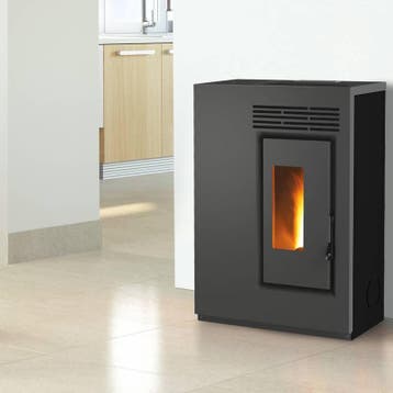 Pelletkachel plat Eco 60 5 kW hangen of staand verwarmt 90m3, Huis en Inrichting, Nieuw, Ophalen of Verzenden, Hangend, Pelletkachel