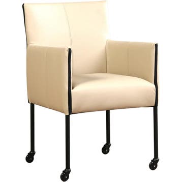 Set van 4 Leren eetkamerstoelen More - Toledo Mastic, Huis en Inrichting, Stoelen, Ophalen of Verzenden, Nieuw, Leer