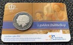 Nederland. 1 Gulden 1980 Dubbelkop in coincard (Zonder, Postzegels en Munten, Munten | Nederland