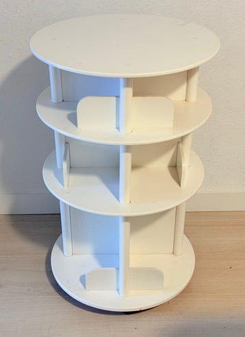 Boekenkast - Wielen - Hout - Revolving - Draaiende