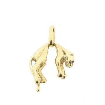 Gouden panter hanger met robijnen (Hanger of bedel), Ophalen of Verzenden, Gebruikt, Goud, Overige merken