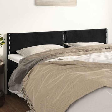vidaXL Hoofdborden 180x5x78/88 cm fluweel zwart, Verzenden, Nieuw, Zwart, Stof