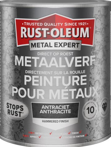 Rust oleum metal expert metaalverf direct op roest hamerslag, Verzenden, Nieuw