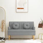 vidaXL Bankje met kussens 113x64,5x75,5 cm stof lichtgrijs, Huis en Inrichting, Banken | Bankstellen, Verzenden, Nieuw, Stof