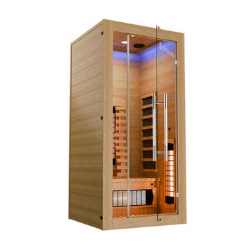 Infraroodkabine / Sauna Kiruna 90 Premium - 190 x 90 x 90 cm, Sport en Fitness, Sauna, Verzenden, Nieuw
