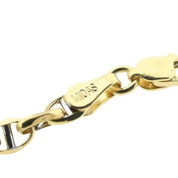 Bicolor gouden fantasieschakel ketting; Midas, Sieraden, Tassen en Uiterlijk, Kettingen, Ophalen of Verzenden, Gebruikt, Overige kleuren