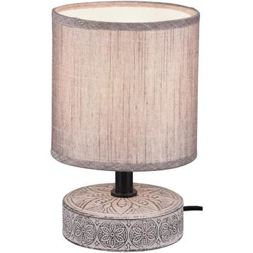 LED Tafellamp - Trion Maria - E14 Fitting - Rond - Mat Bruin, Ophalen of Verzenden, Nieuw, Keramiek, Overige fittingen