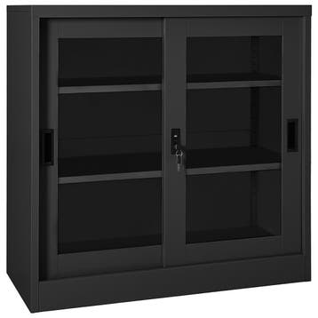 vidaXL Roldeurkast 90x40x90 cm staal antracietkleurig, Verzenden, Nieuw
