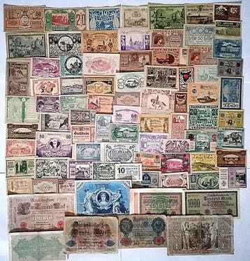 Duitsland, Oostenrijk. - 82 Banknotes - 1908/1923 (Zonder