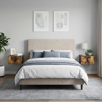 vidaXL Wandbeugel Bedkast 2 st Gerookt eiken 33 x 34,5 x 20, Minder dan 45 cm, Verzenden, Nieuw, Minder dan 55 cm
