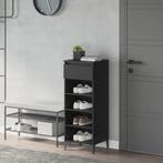 vidaXL Schoenenrek 40x36x105 cm bewerkt hout zwart, Verzenden, Nieuw
