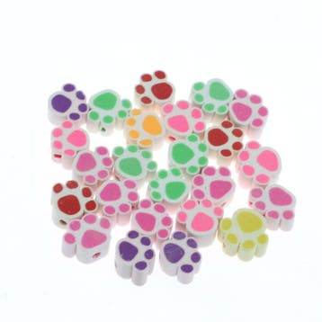 40 x Letterkralen van Polymeer klei hondenpoot mix ca. 11mm, Ophalen of Verzenden, Nieuw, Kraal