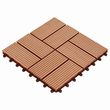 vidaXL Terras Tegel 11 st Teakhout 30 x 30 cm WPC, Doe-het-zelf en Verbouw, Verzenden, Nieuw
