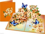 Schitterende Roze Orchidee Bloemen met Blauwe Vlinders po..., Verzenden, Nieuw