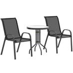 Bistro-Set 3-delig Weerbestendig Tuinmeubelset Met Glazen Ta, Verzenden, Nieuw