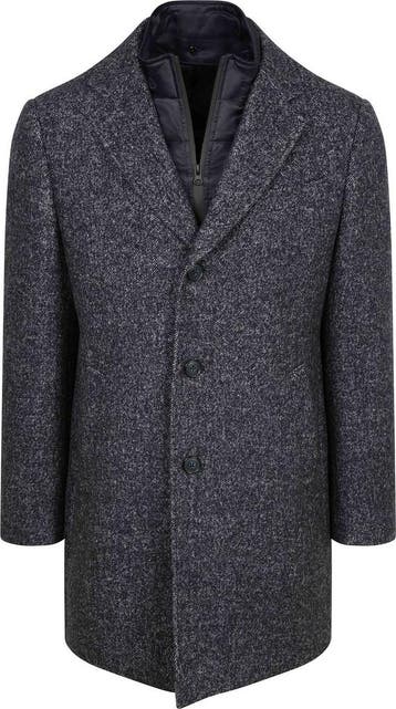 Suitable Coat Wol Herringbone Navy maat 48 Heren, Kleding | Heren, Nieuw, Suitable, Verzenden, Maat 48/50 (M)
