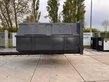 Portaal container huisje bouw en sloop huisvuil achter klep