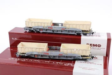 Bemo H0m - Modeltrein goederenwagon (2) - Twee, Nieuw