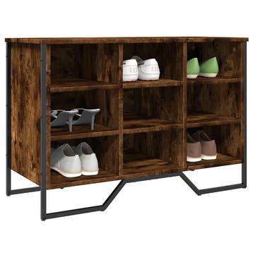 vidaXL Schoenenkast 90x38x61,5 cm bewerkt hout gerookt, Verzenden, Nieuw