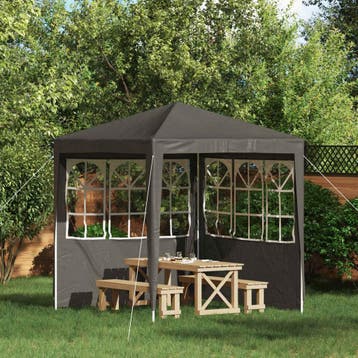 vidaXL Party Tent Zijwand 2 st 200 x 195 cm Antraciet PE en, Verzenden, Nieuw