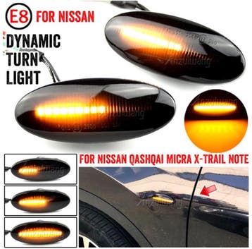 Dynamisch knipperlicht ZWART voor Nissan Tiida C11 Note E11, Nieuw