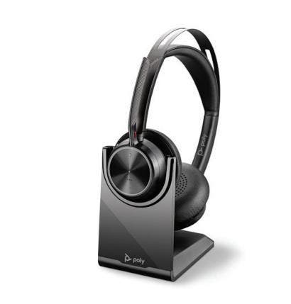 POLY Voyager Focus 2 UC bluetooth Headset met stand, Computers en Software, Headsets, Gaming headset, Inklapbare microfoon, Mute-functie