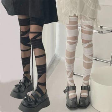 Dames Kniekousen met Bandage en Streep - Y2K, Lolita & Sexy, Verzenden, Nieuw