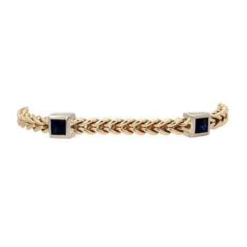 Gouden armband met amethist 19.5 cm 14 karaat, Sieraden, Tassen en Uiterlijk, Armbanden, Verzenden, Zo goed als nieuw, Goud