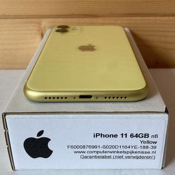 Apple IPhone 11 64GB geel + garantie, Telecommunicatie, Mobiele telefoons | Apple iPhone, Ophalen of Verzenden, Nieuw