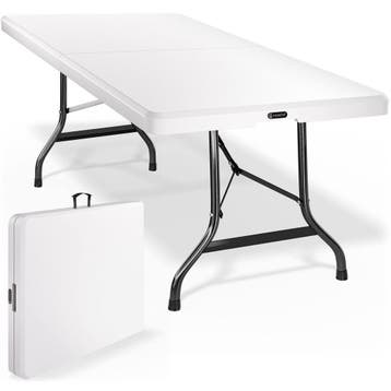 Tuintafel Wit Kunststof 220cm Inklapbaar (Tafels), Tuin en Terras, Tuintafels, Verzenden, Nieuw