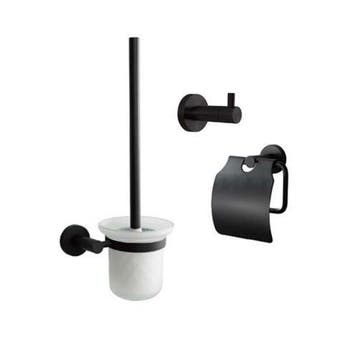 Toilet Accesoireset | Wandmontage | Mat Zwart | 55% KORTING!, Ophalen, Nieuw, Rvs, Toilet