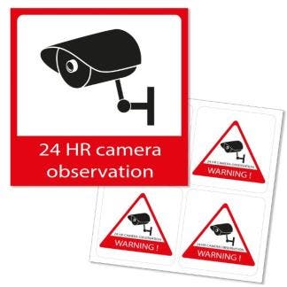 Sticker camerabewaking | Alecto | 5 stuks (1 groot, 4 klein), Verzenden, Nieuw