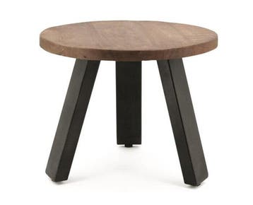 Ronde 50 cm bijzettafel / salontafel mangohout Eleonora, Ophalen of Verzenden, Nieuw