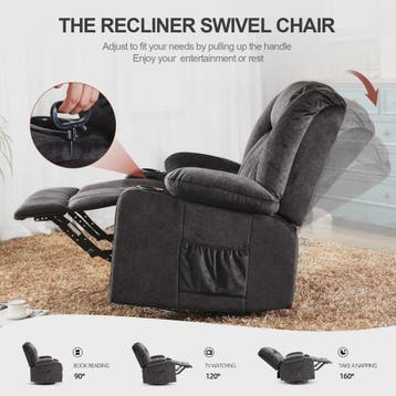 COMHOMA Relaxfauteuil met Verstelbare Voetensteun, Bekerhoud, Verzenden, Nieuw