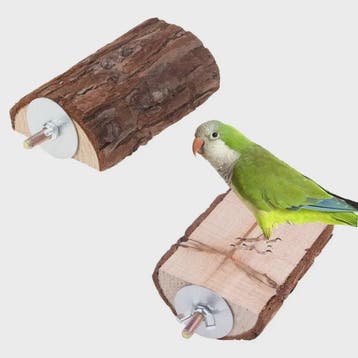 Natuurlijke Houten Vogelkooi Zitstok & Speelplatform voor Pa